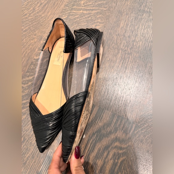 Authentic Valentino Garavani Leather & PVC Flats – Black – Size 40 - Picture 4 of 10